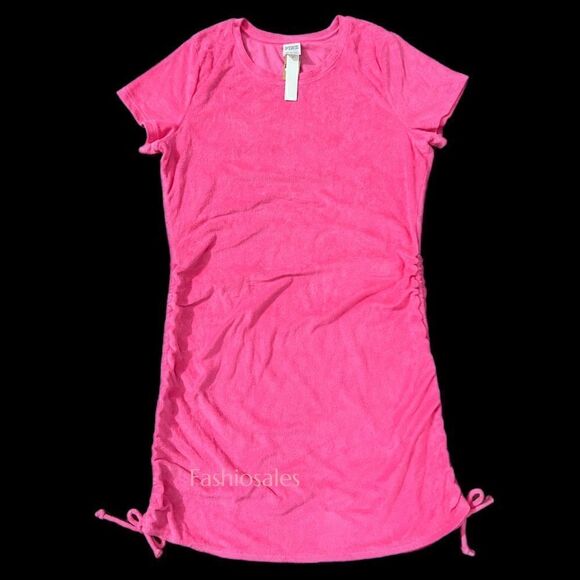 Victorias Secret Pink Beach Terry Ruched Sides Dress Pink - Picture 5 of 10